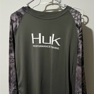Huk Men's Long Sleeve Performance Tee - Charcoal
